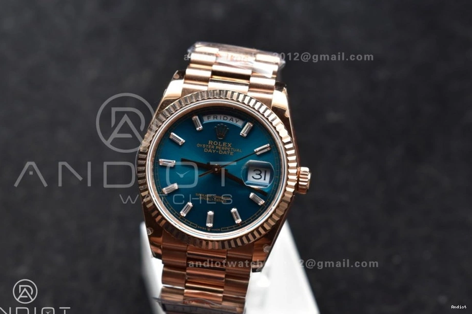 667 Edition DayDate QF Bracelet Best 36 (Gain RG Steel V5 Diamond Weight) on with Dial 904L President Stick Blue vr3255 WeatherProof 0717